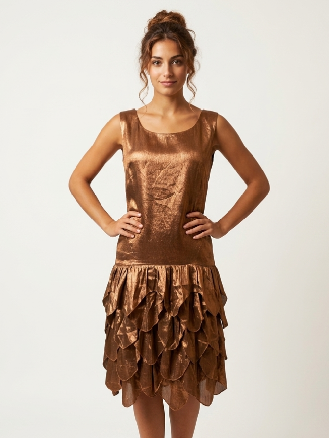 Abito Sartoriale Ralph Lauren Bronzo in Seta