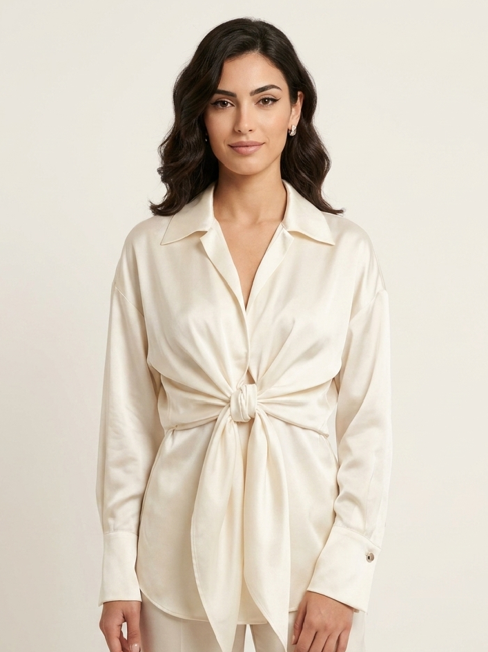 Camicia in Seta Danamé Bianco Perla