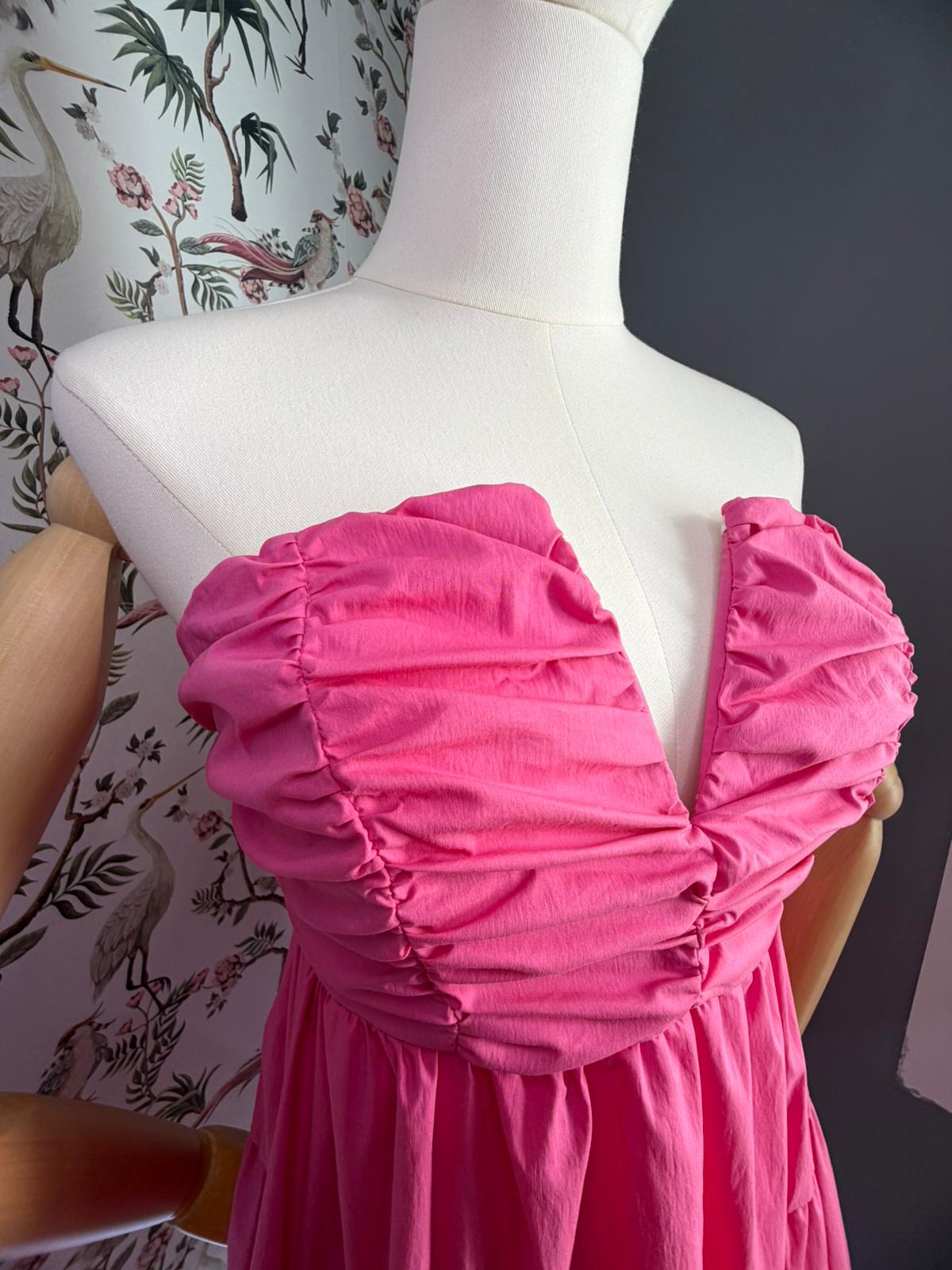 Abito Please Rosa Fucsia a Balze