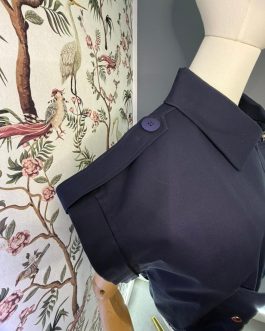 Bomber Smanicato Motel Blu Navy