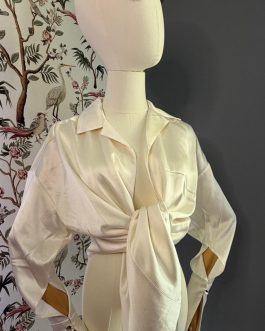 Camicia in Seta Danamé Bianco Perla