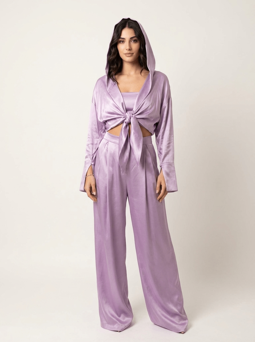 Completo Danamé in Satin Lavanda Perlato