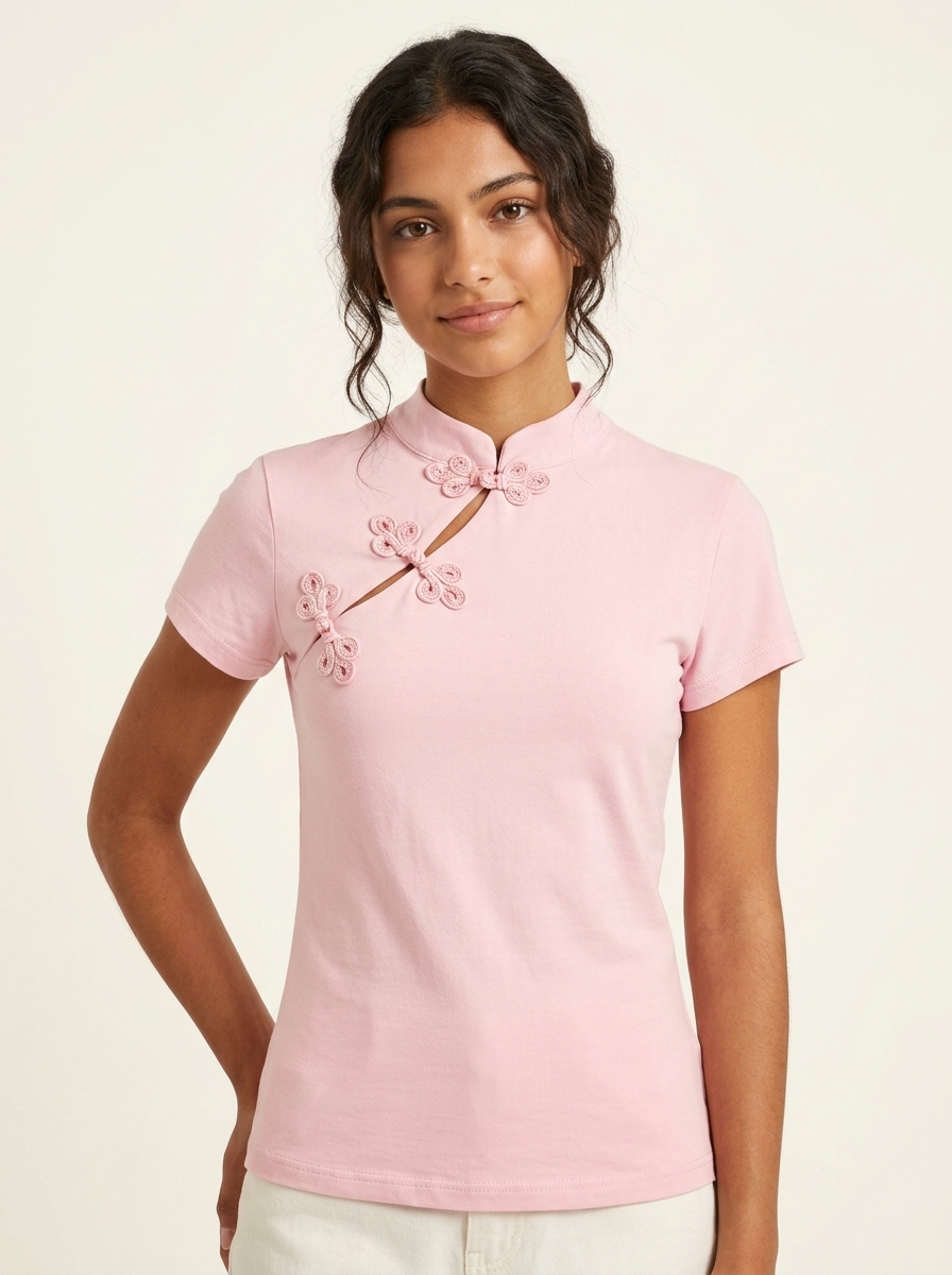 Maglia Orientale Rosa Cipria Lumina – Made in Italy