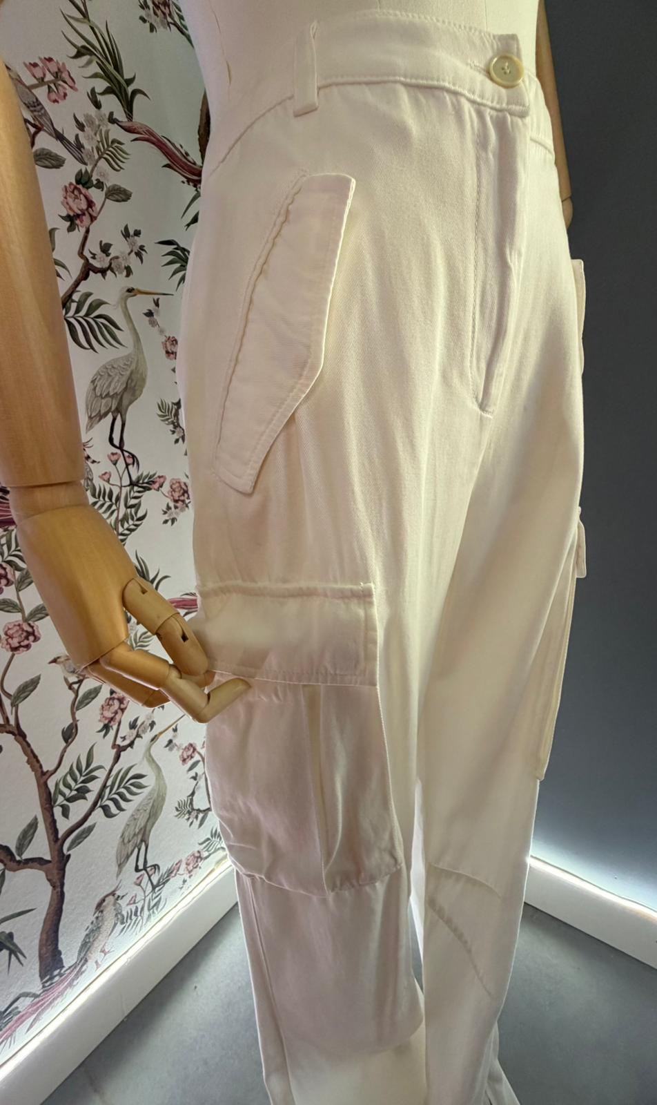 Pantalone Cargo Yolo Bianco