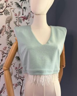 Top Lumina con Piume Lurex